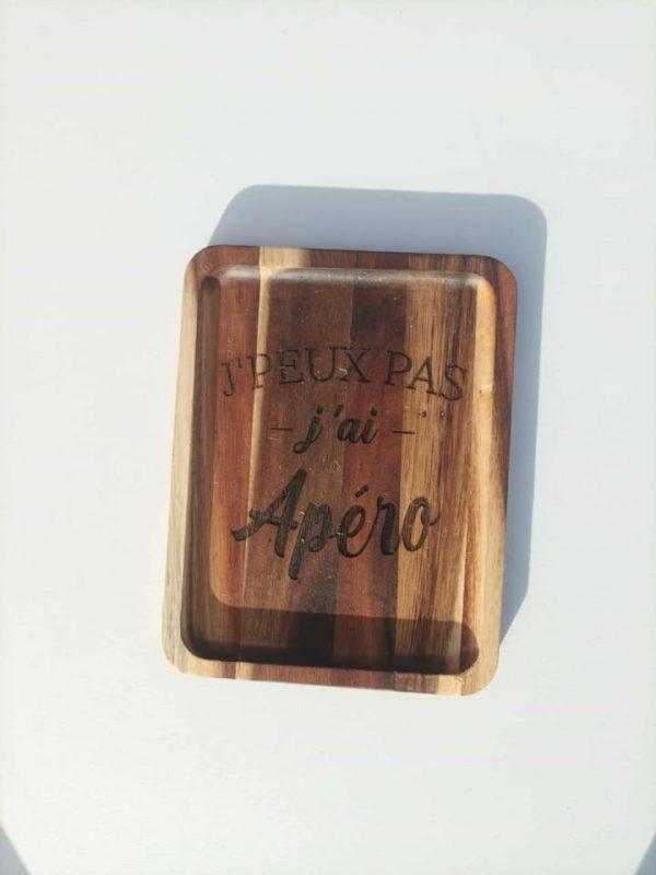 Planche apéro en bois - J'peux pas j'ai apéro - 18x14cm