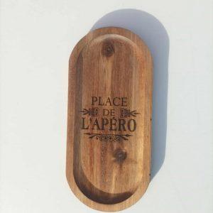 Planche apéro en bois - Place de l'apéro - 22,5x10,5cm