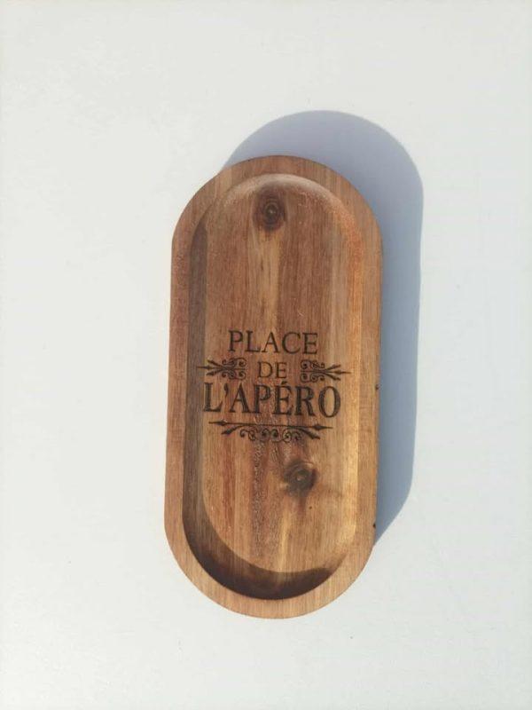 Planche apéro en bois - Place de l'apéro - 22,5x10,5cm