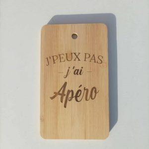 Planche apéro en bois - J'peux pas j'ai apéro - 18,5x11cm