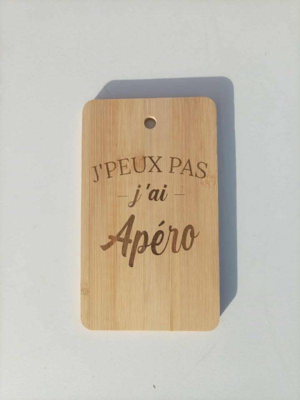 Planche apéro en bois - J'peux pas j'ai apéro - 18,5x11cm