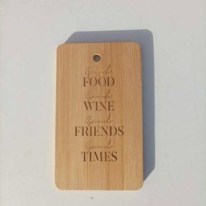 Planche apéro en bois - Good Food Good Wine - 18,5x11cm