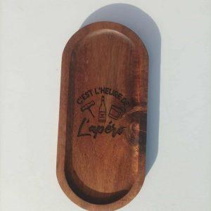 Planche apéro en bois - C'est l'heure de l'apéro - 22,5x10,5cm