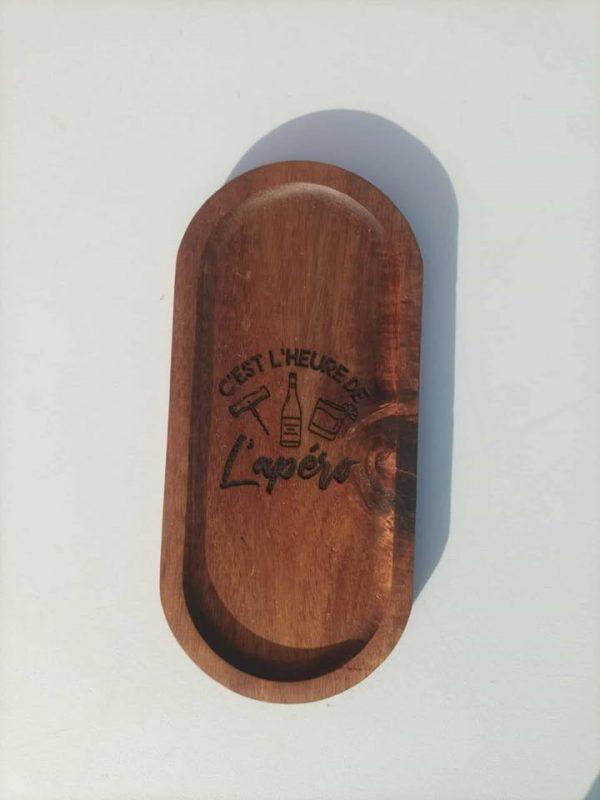 Planche apéro en bois - C'est l'heure de l'apéro - 22,5x10,5cm