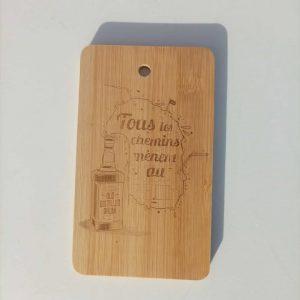 Planche apéro en bois - Tous les chemins mènent au rhum - 18,5x11cm