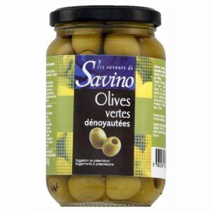 Olives vertes dénoyautées pot 370ml