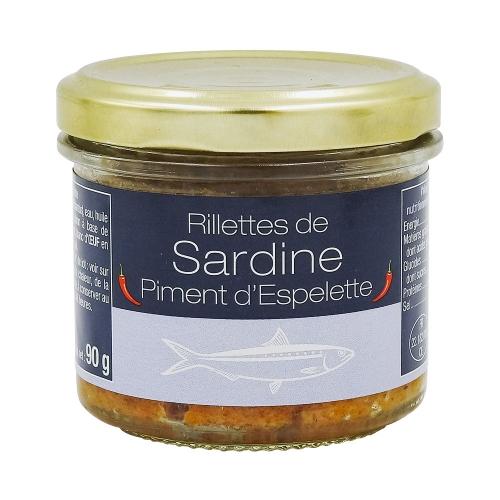 Rillettes de sardine au piment d'Espelette pot 90g