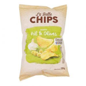 Chips à l'ail et olive pqt 120g La Belle Chips