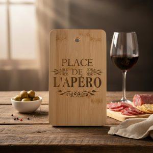 Planche apéro en bois - Place de l'apéro - 18,5x11cm