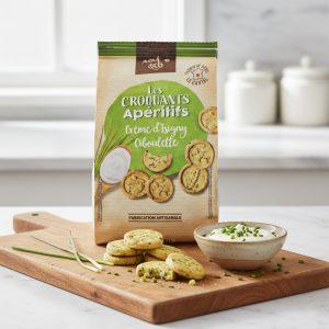 Biscuits crème isigny ail ciboulette sachet 100g