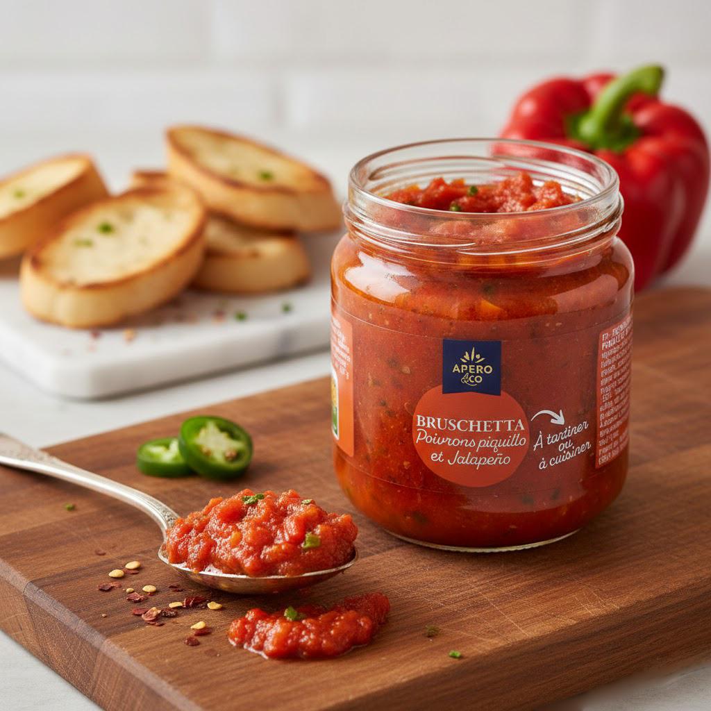 Bruschetta poivrons piquillo et jalapeno pot 190g
